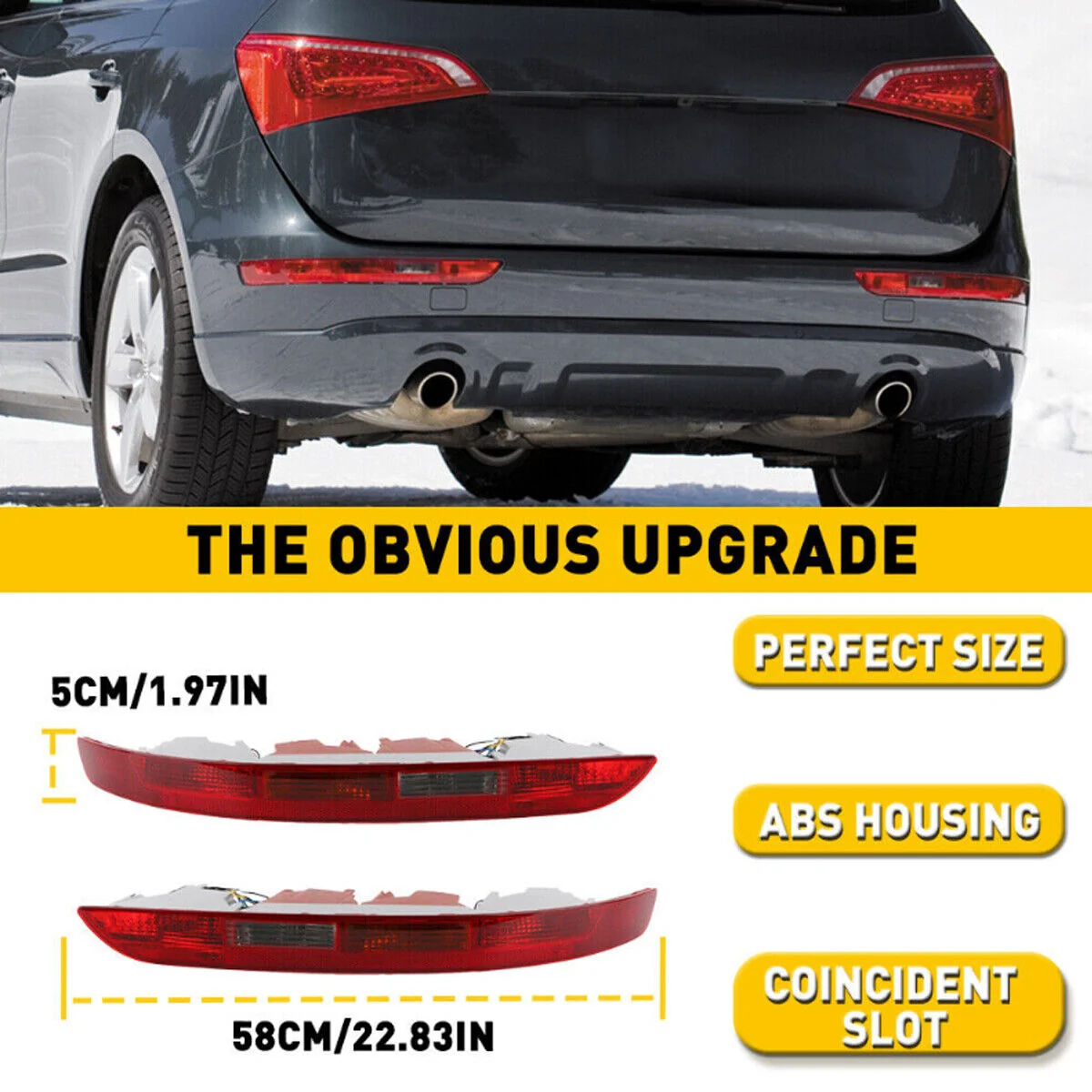 Pair Rear Bumper Tail Light Reflector Brake Stop Lamp Red For Audi Q5 2009-2017 - Image 3