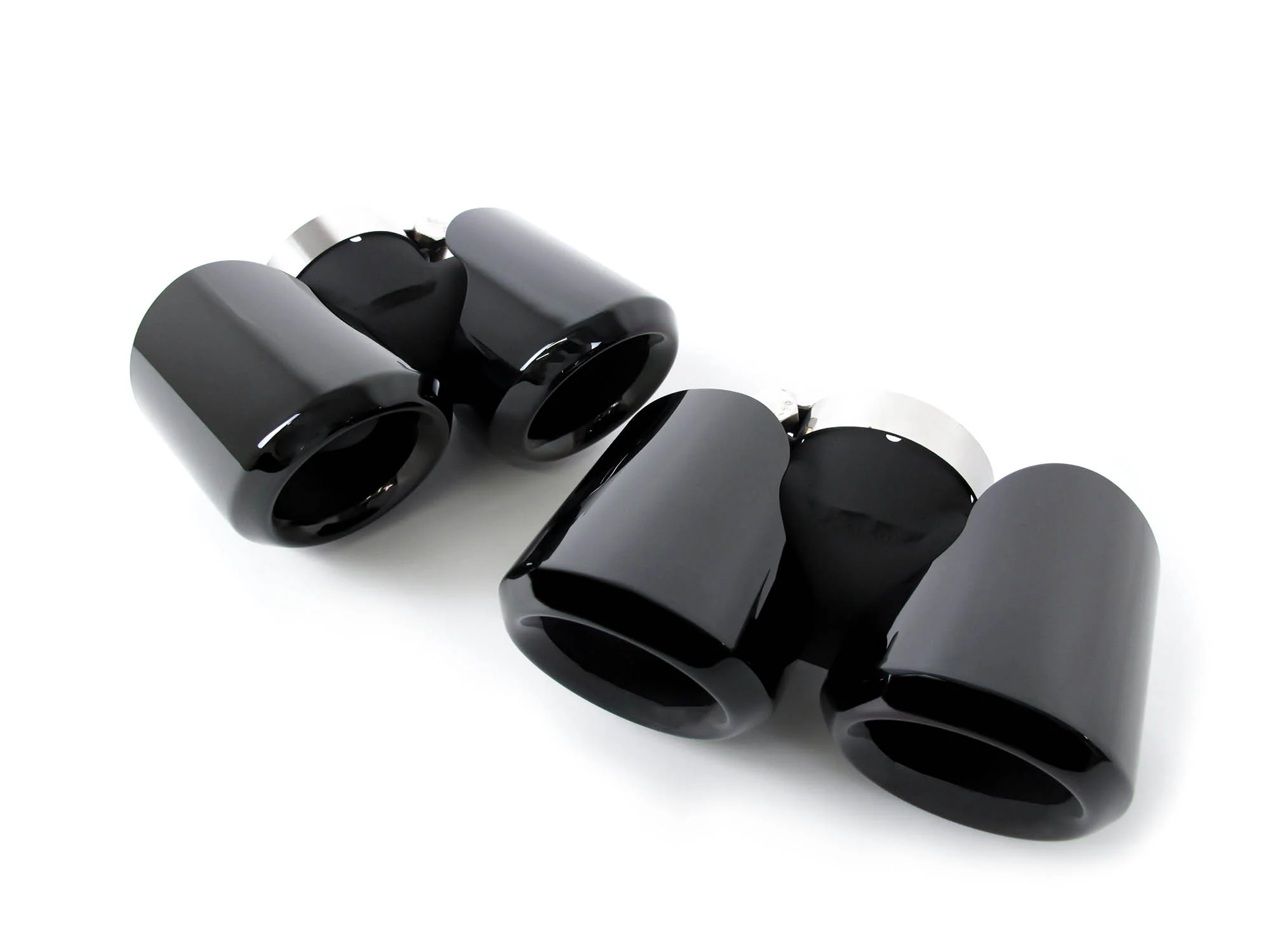 2.0L Exhaust Tips Gloss Black Pair Fit Land Rover Defender 90 110 130 2020-2026 - Image 3