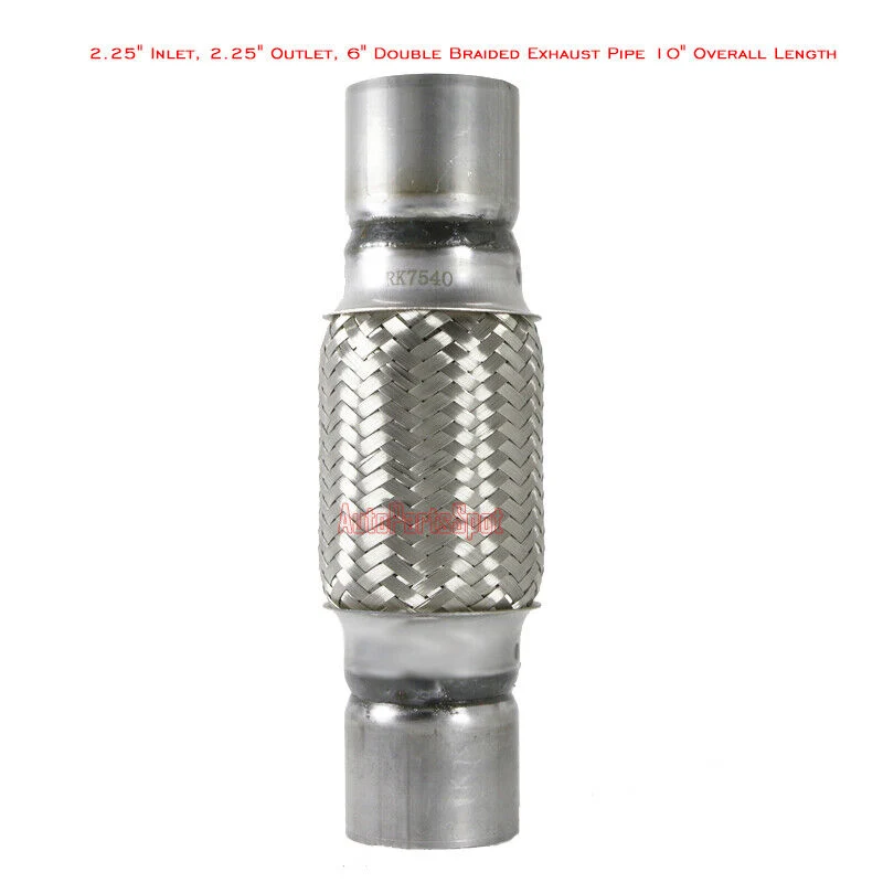 2 1/4" Exhaust Flex Pipe 2.25" x 6" Heavy Duty Stainless Steel 10"OL - RK7540 - Image 2