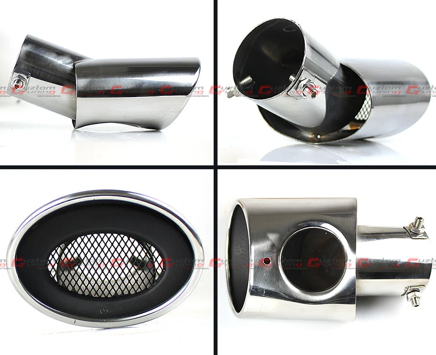 2 x Stainless Polished Muffler Tail Pipe Exhaust Tips For 2016-2021 Honda Civic - Image 3
