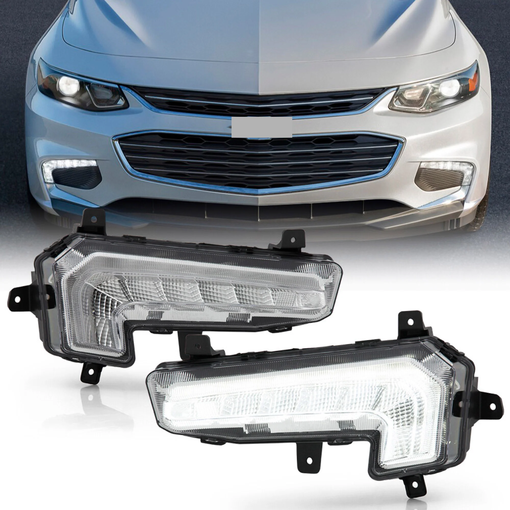 2016-2018 Chevy Malibu Bumper LED DRL Daytime Running Lights Fog Driving Lamps