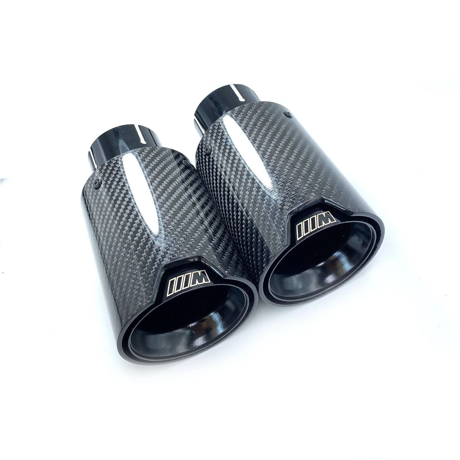 2x Carbon Fiber Exhaust Muffler Tips Tail Pipe fit for BMW 63mm In 93MM Out - Image 3