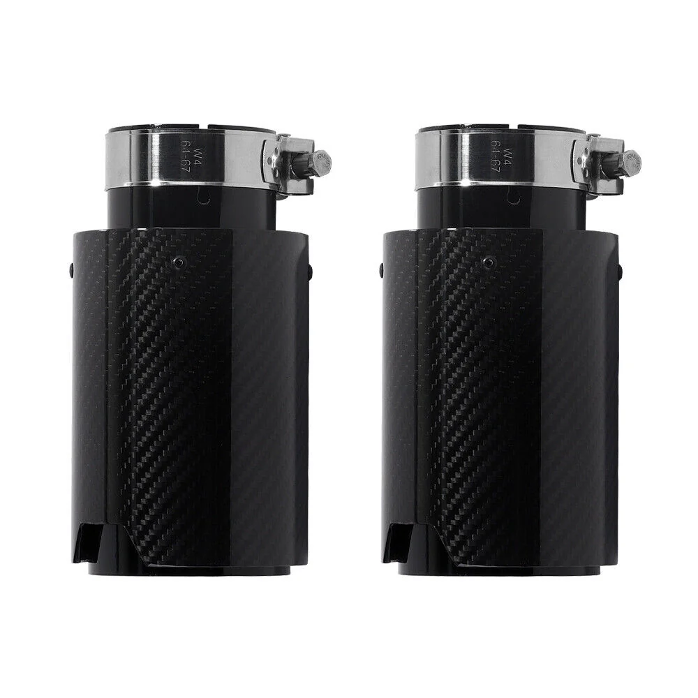 2x Carbon Fiber Exhaust Muffler Tips Tail Pipe fit for BMW 63mm In 93MM Out - Image 6