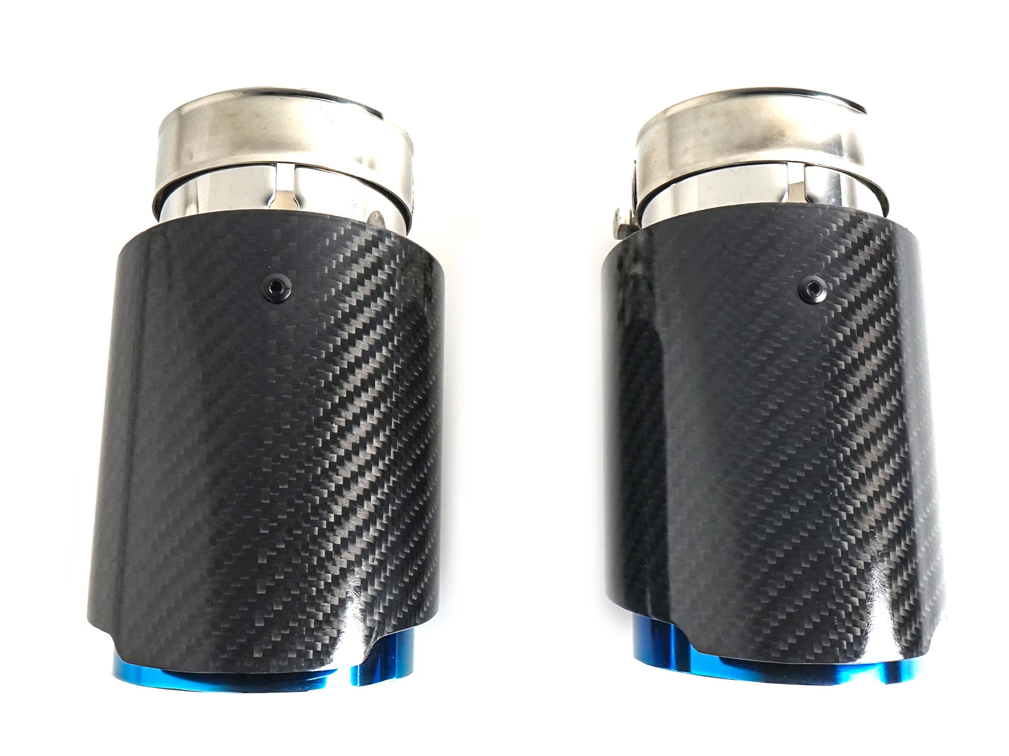 2PCS/Set 2.5" Inlet Carbon Burnt Blue Exhaust Tips Muffler Pipe For Kia Stinger - Image 5