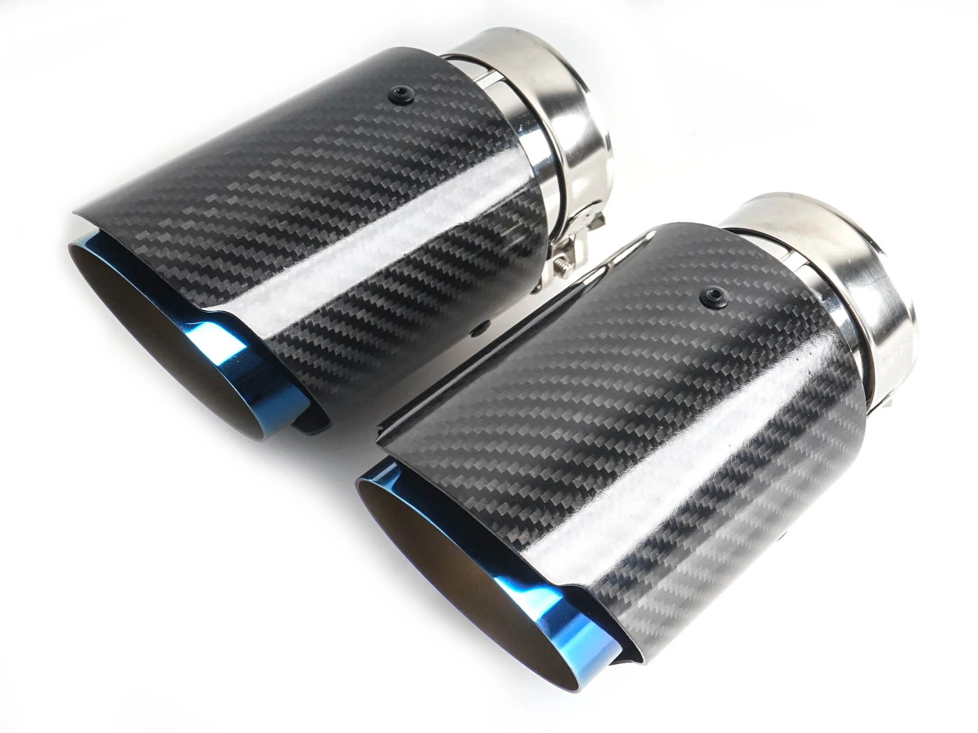 2PCS/Set 2.5" Inlet Carbon Burnt Blue Exhaust Tips Muffler Pipe For Kia Stinger - Image 8
