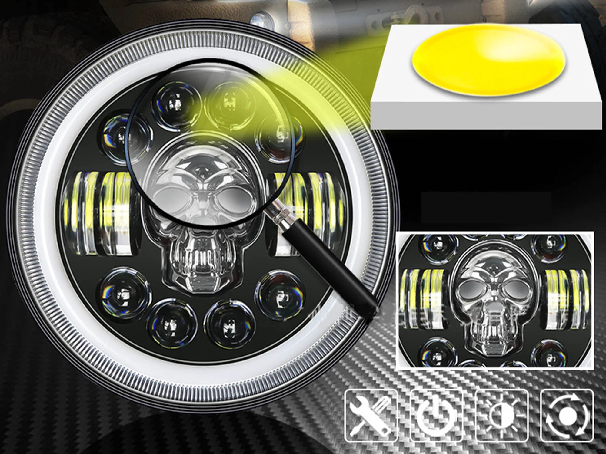 2pcs 7" RGB LED Headlights Halo Angel Eyes DRL for 90-97 Mazda Miata MX5 MX-5 - Image 4