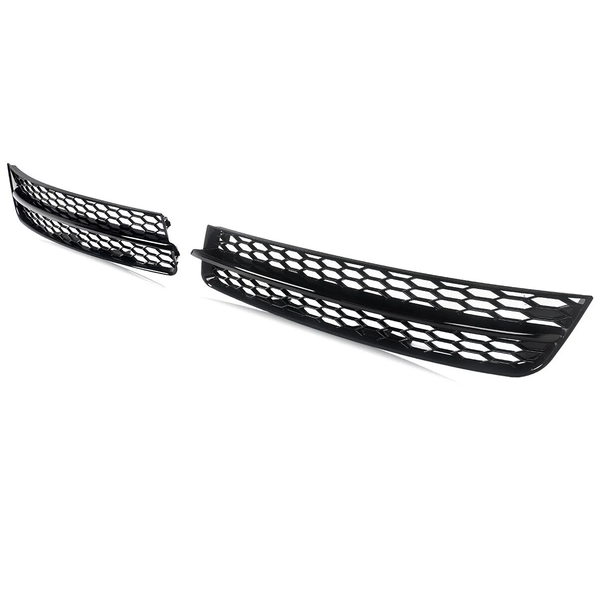 Pair Front Lower Bumper Grille Fog Light Cover Gloss Black For Audi Q7 2010-2015 - Image 10