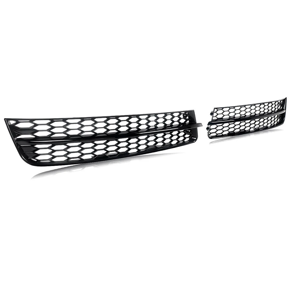 Pair Front Lower Bumper Grille Fog Light Cover Gloss Black For Audi Q7 2010-2015 - Image 3