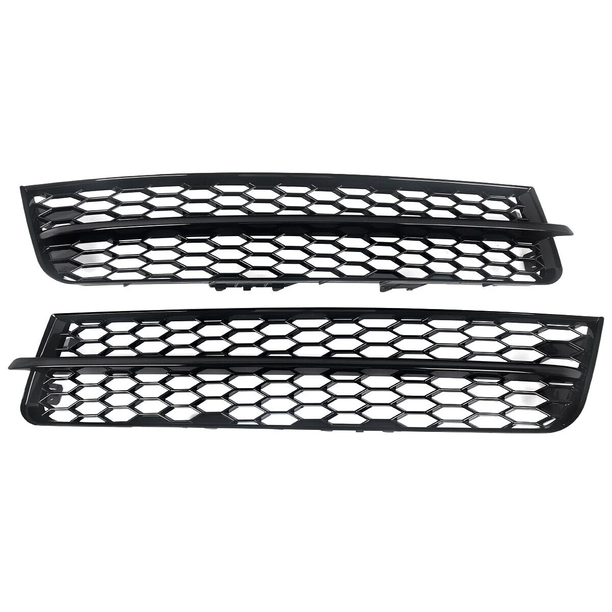 Pair Front Lower Bumper Grille Fog Light Cover Gloss Black For Audi Q7 2010-2015 - Image 4