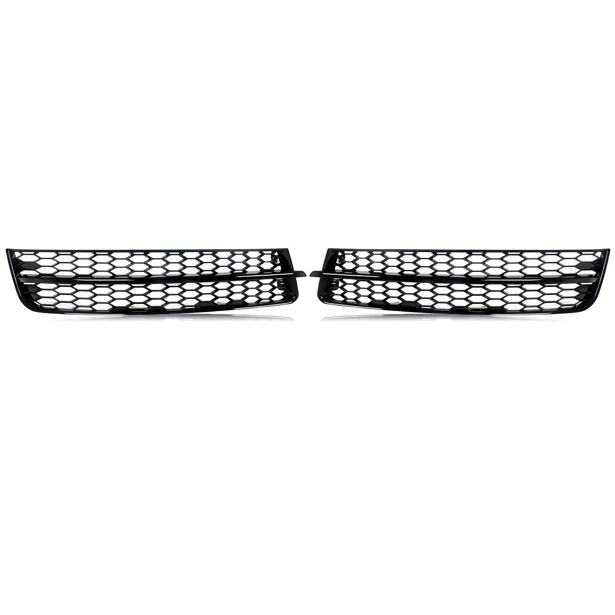 Pair Front Lower Bumper Grille Fog Light Cover Gloss Black For Audi Q7 2010-2015 - Image 7