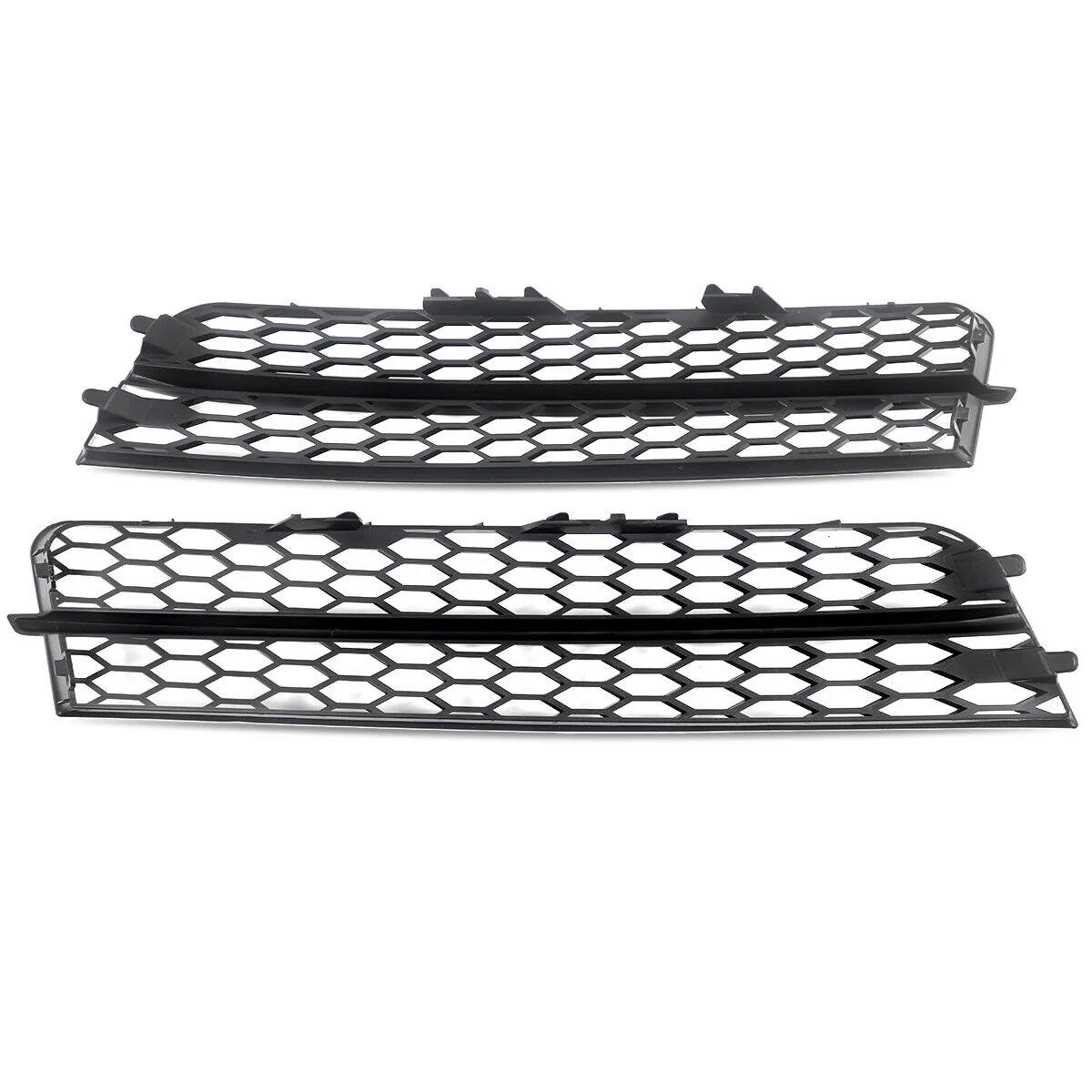 Pair Front Lower Bumper Grille Fog Light Cover Gloss Black For Audi Q7 2010-2015 - Image 8