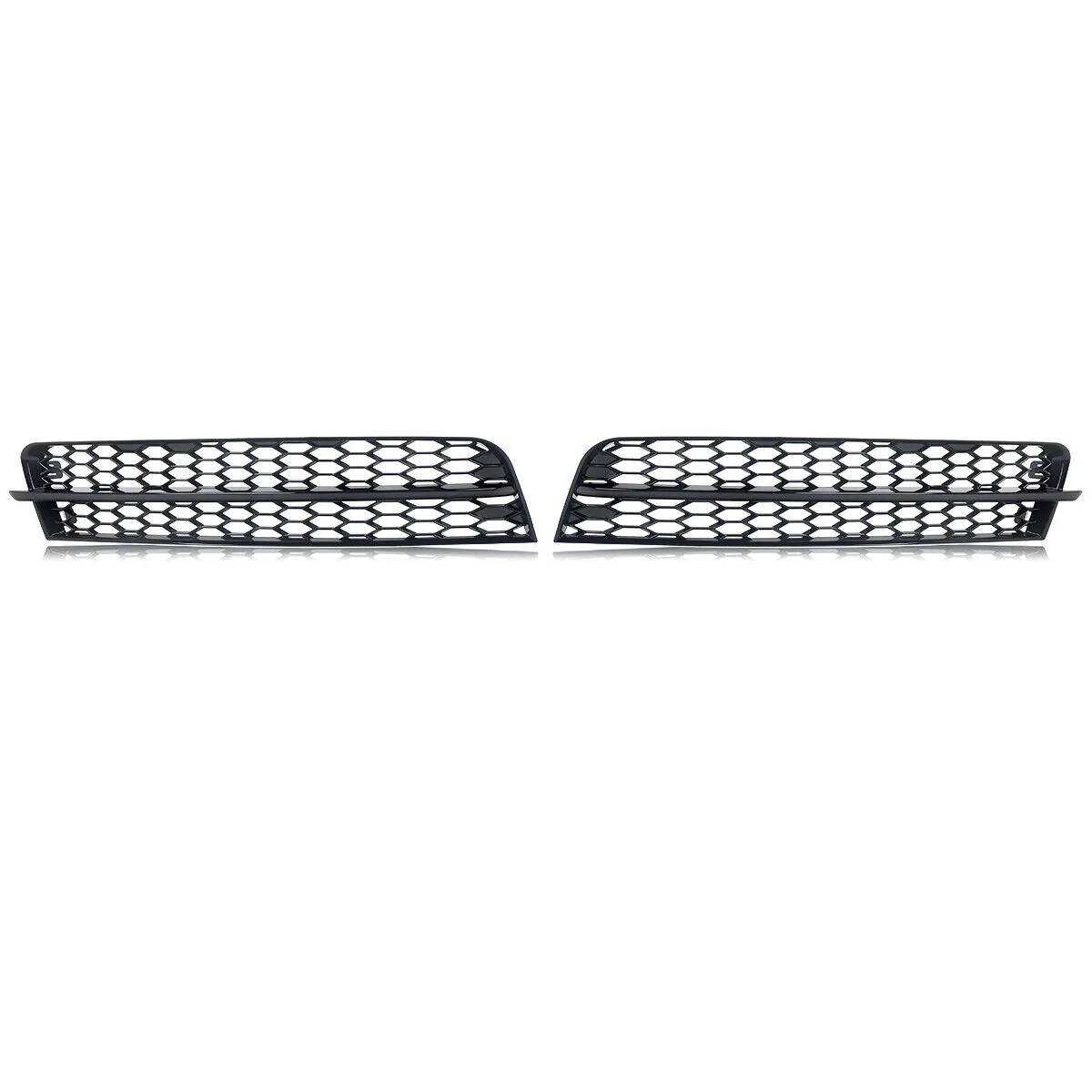Pair Front Lower Bumper Grille Fog Light Cover Gloss Black For Audi Q7 2010-2015 - Image 9