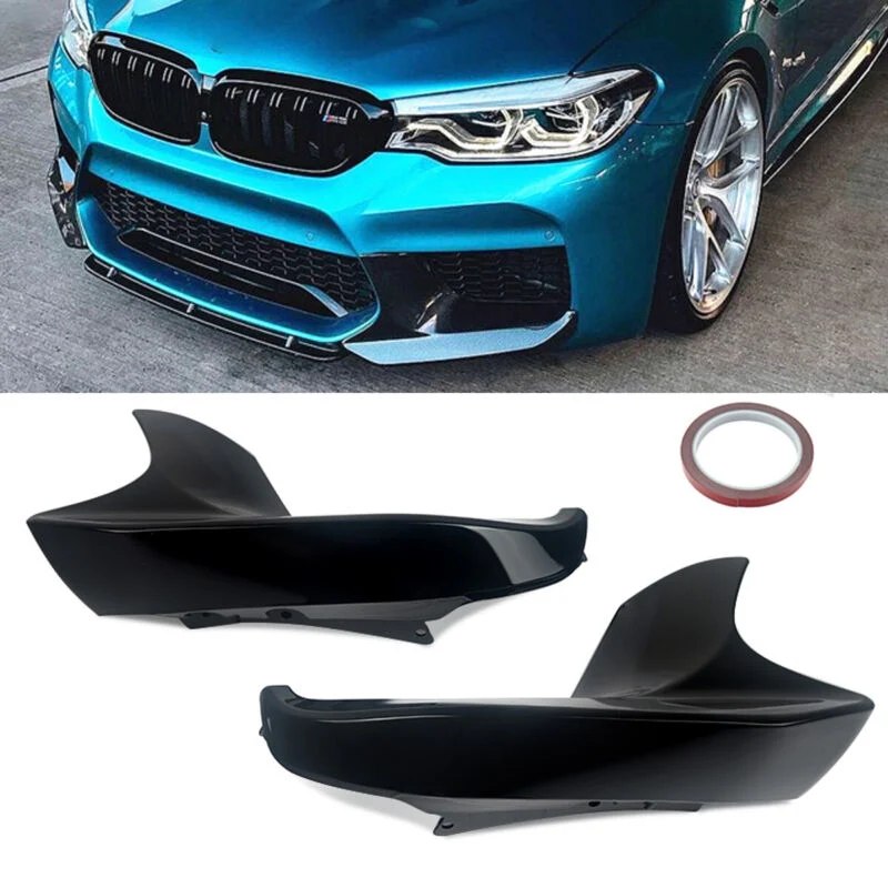 Gloss Black Front Bumper Lip Splitter For BMW F90 M5 2018-2020 - Image 2