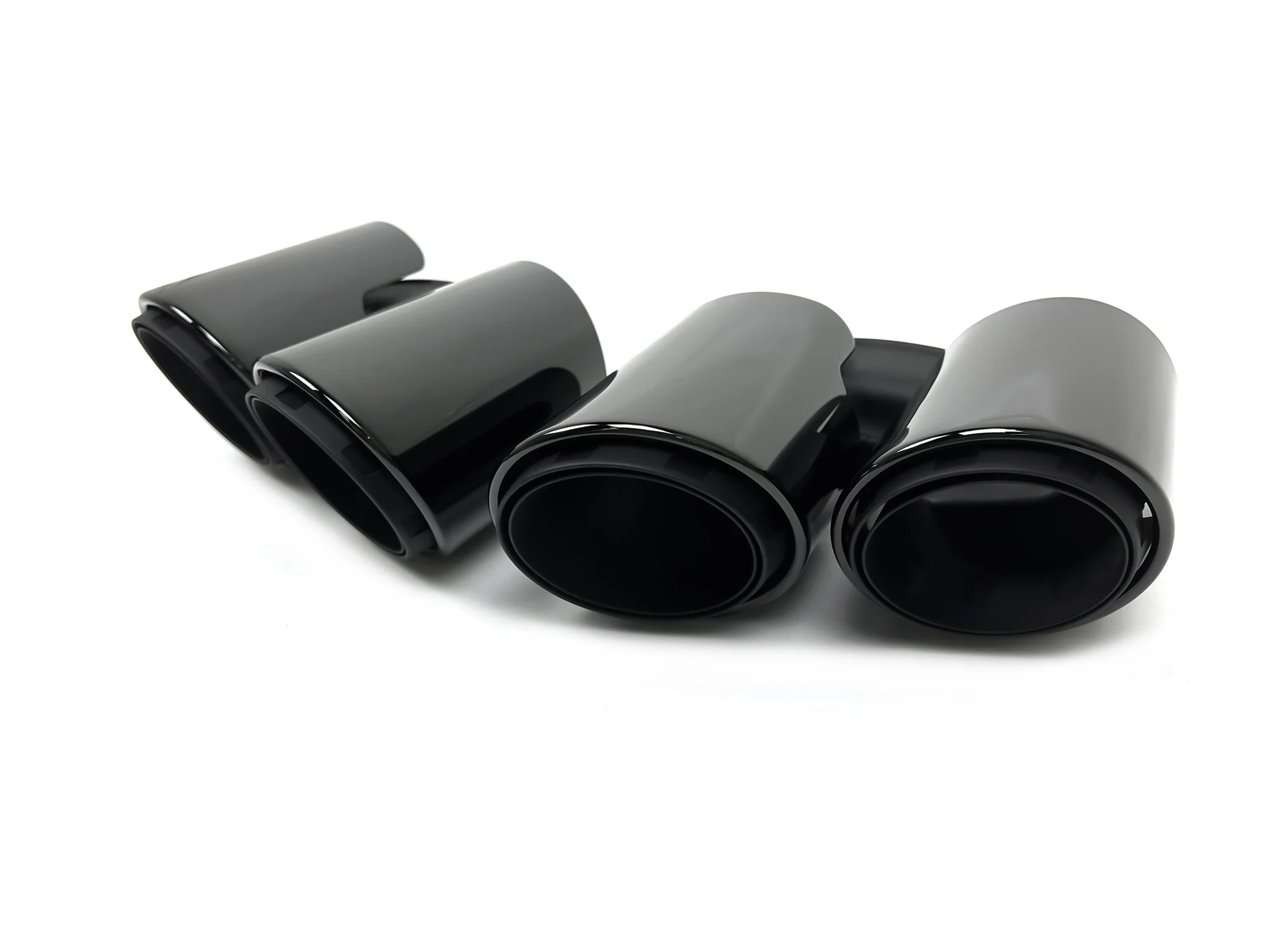 3-Layer Black Exhaust Tips for Porsche Panamera 4/4S 976 2024 2025+ Left+Right - Image 3