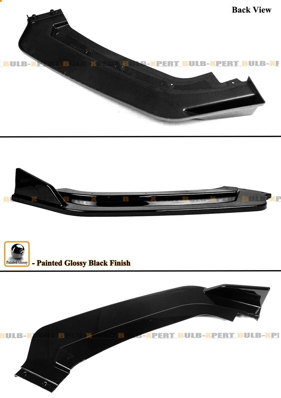 3PC Glossy Black Front Bumper Lip Spoiler Splitter For Infiniti Q60 2017-2022 - Image 4