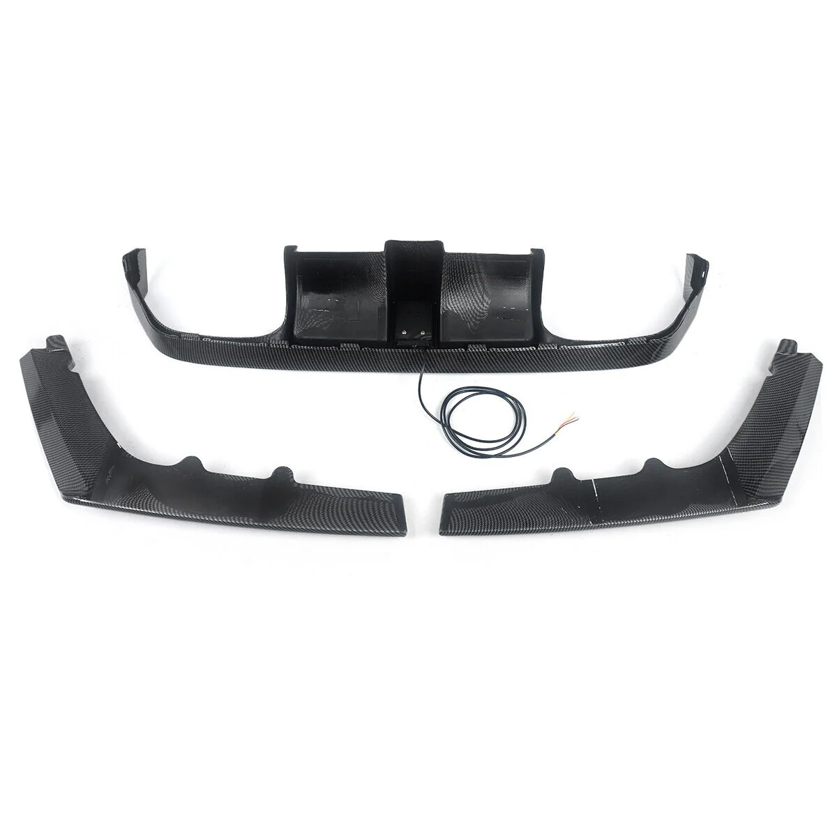 3PCS Carbon Fiber Look Rear Diffuser W/ LED Light for BMW F80 M3 F82 F83 M4 2015-2020 - Image 9