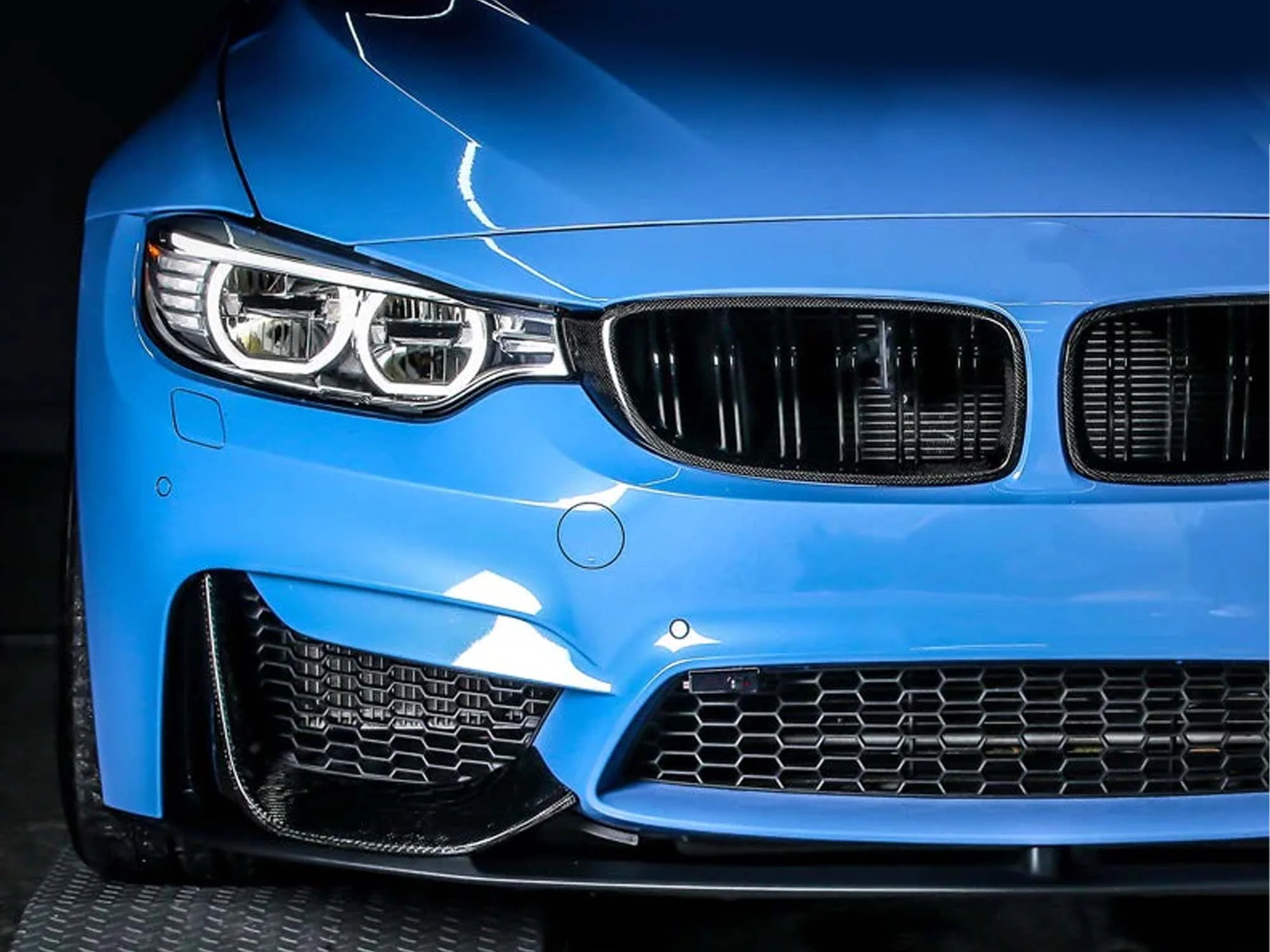 3pcs Fog Light Bezel Grill Front Bumper Center Mesh For BMW M3 F80 M4 F82 F83 - Image 3