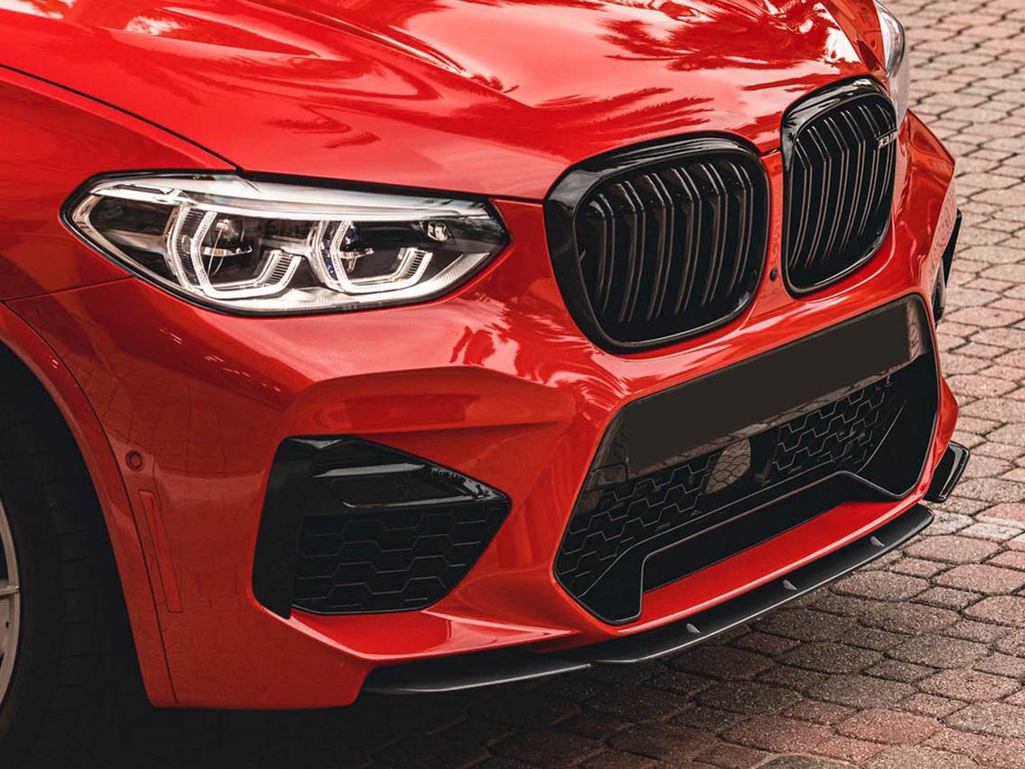 3x Gloss Black Front Bumper Lip Lower Spoiler Splitter For BMW F98 F97 X3M X4M 2019-2021 - Image 3