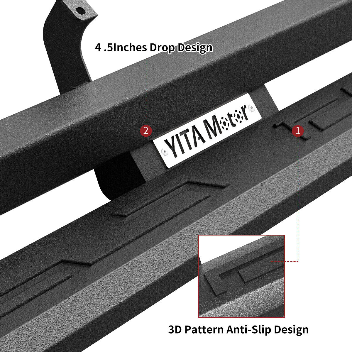4'' Drop Running Boards For 2022-2026 Toyota Tundra Double Cab Side Steps Nerf Bars Black - Image 3