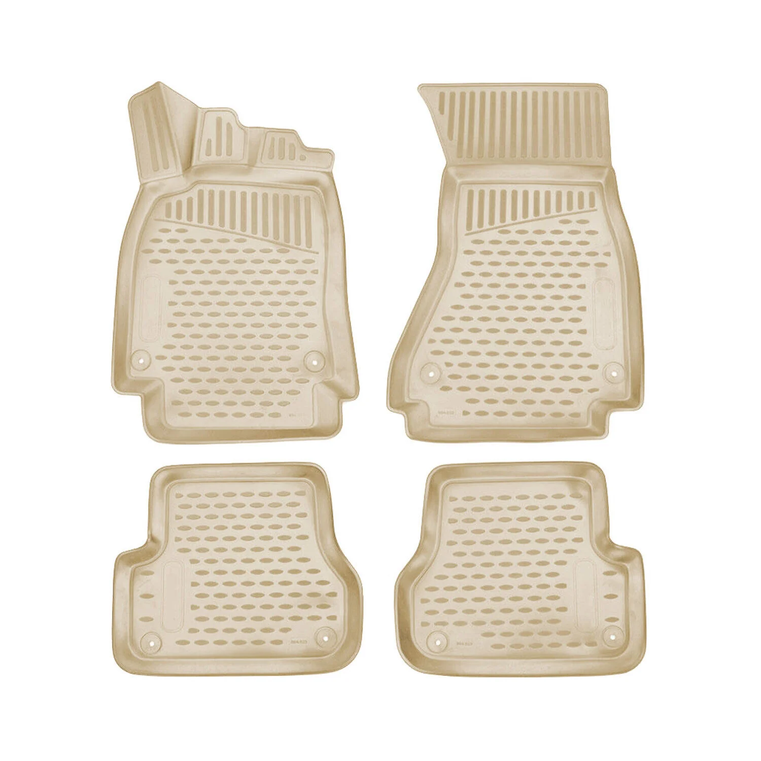 4pcs Beige Floor Mats Liner for Audi A6 S6 A6 Quattro 2012-2018 TPE All-Weather