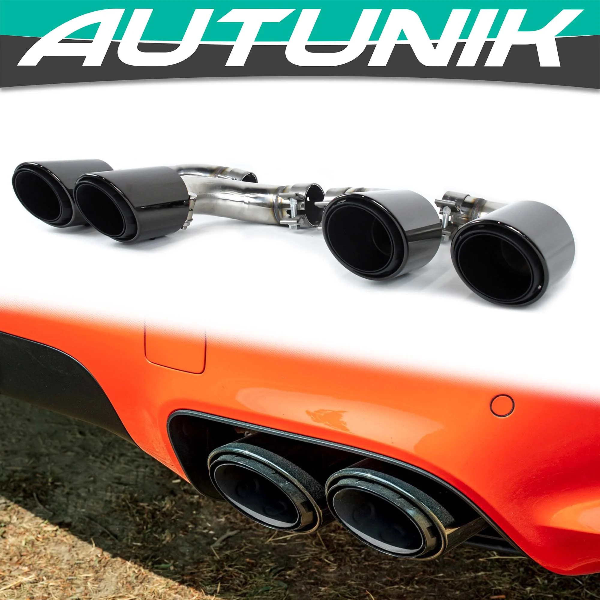 4PCS Black Exhaust Tips Pipes for Porsche Cayenne 9Y0 9Y3 2019-2026 with PSE et166