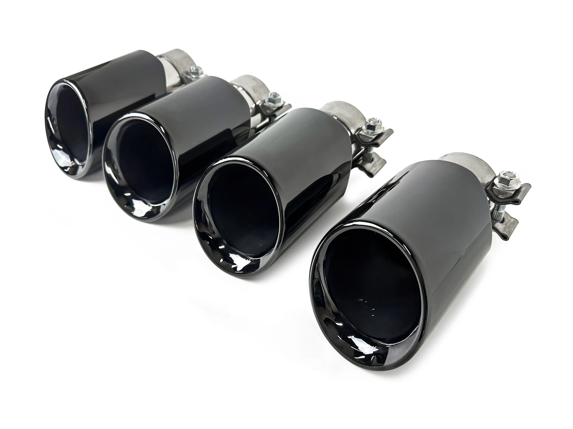 4x 62mm Universal Exhaust Tips Black/Chrome Clamp-On for Porsche Cayenne Macan Panamera - Image 15