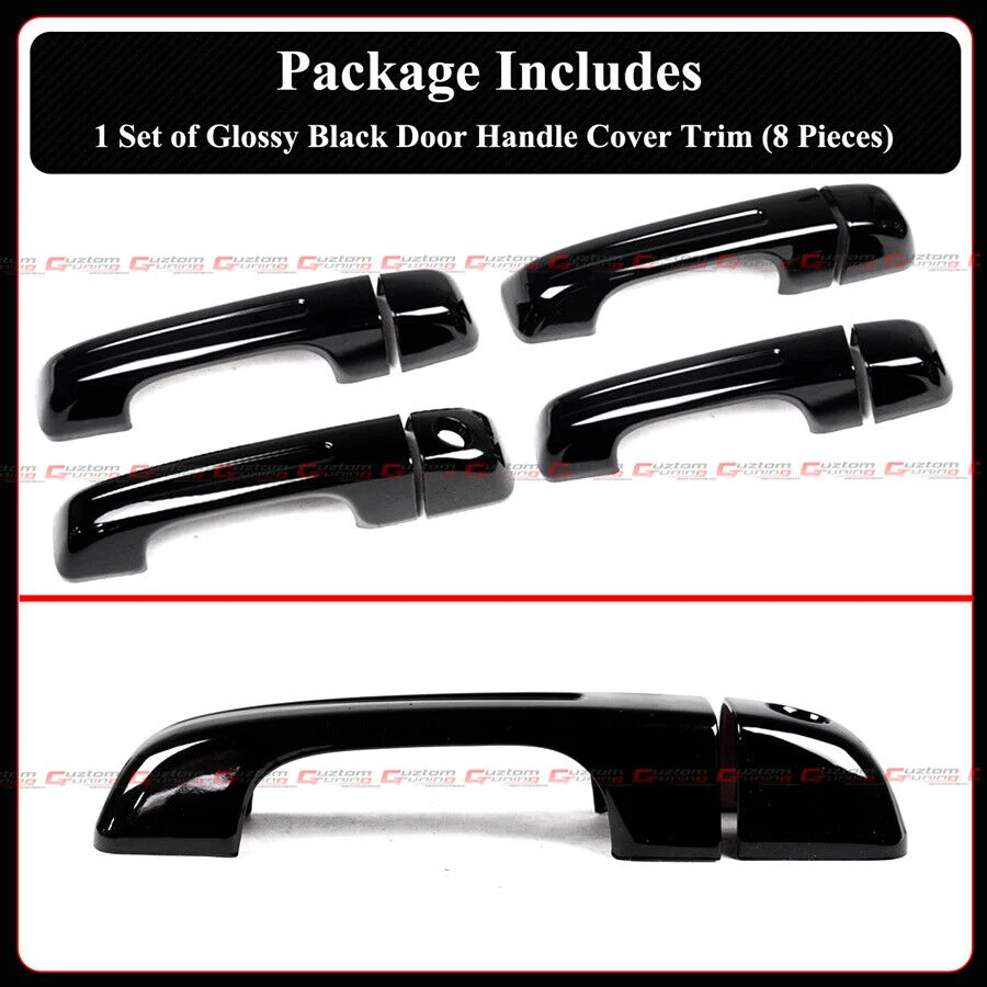 4pcs For 2019-2025 RAM 1500 Extended Crew Cab Gloss Black Door Handle Cover Trim Overlay - Image 3