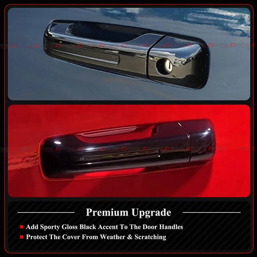 4pcs For 2019-2025 RAM 1500 Extended Crew Cab Gloss Black Door Handle Cover Trim Overlay - Image 6