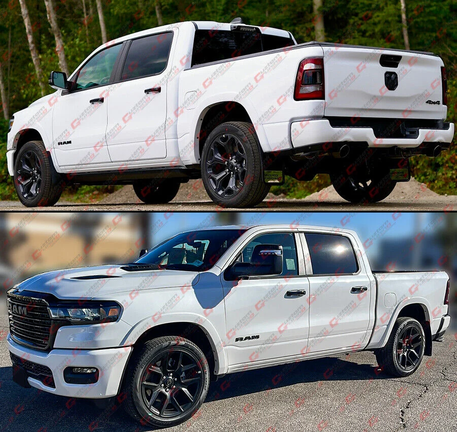 4pcs For 2019-2025 RAM 1500 Extended Crew Cab Gloss Black Door Handle Cover Trim Overlay - Image 8