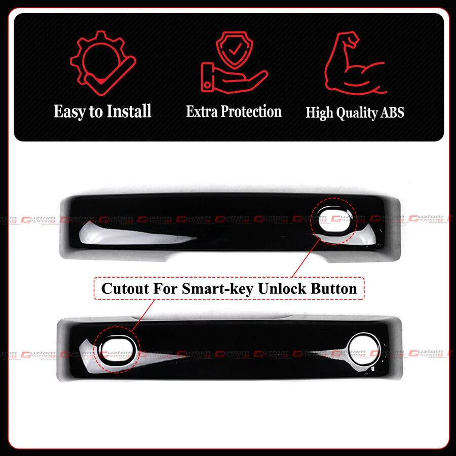 4pcs For 2021-2025 Ford F150 F-150 Bronco Gloss Black Door Handle Cover Trim Overlay Set - Image 4