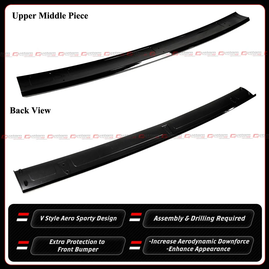 4pcs For 2025-2026 Tesla Model Y Juniper V Style Gloss Black Front Bumper Lip Splitter - Image 5