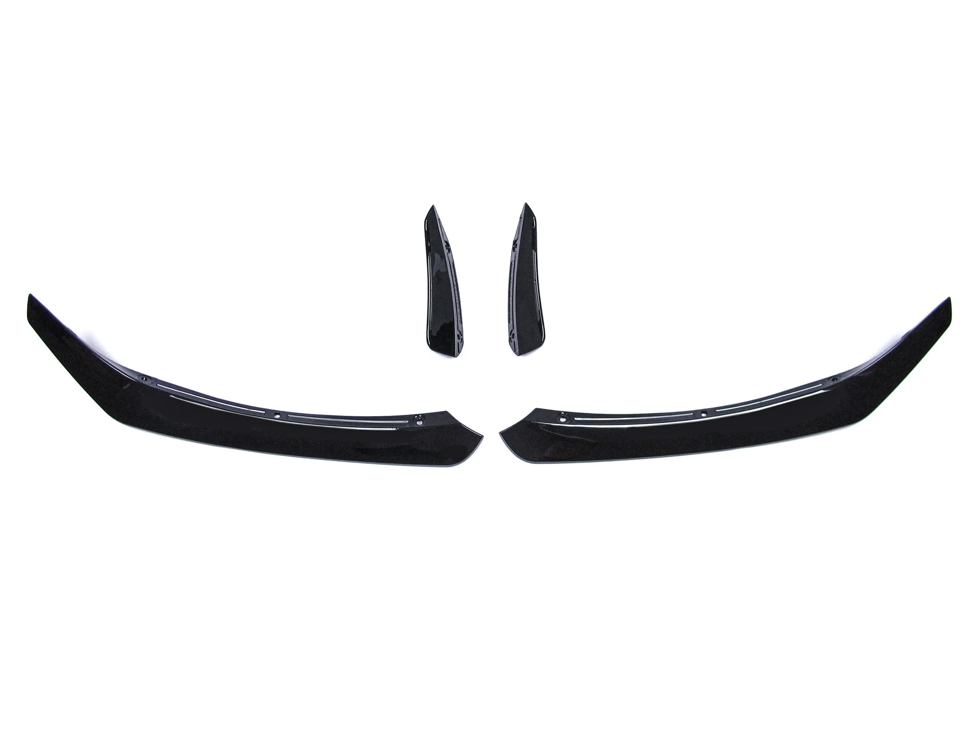 Gloss Black Front Bumper Splitters Fins Aero for Mercedes CLA W117 C117 X117 Facelift 2017-2019 AMG Pkg - Image 3