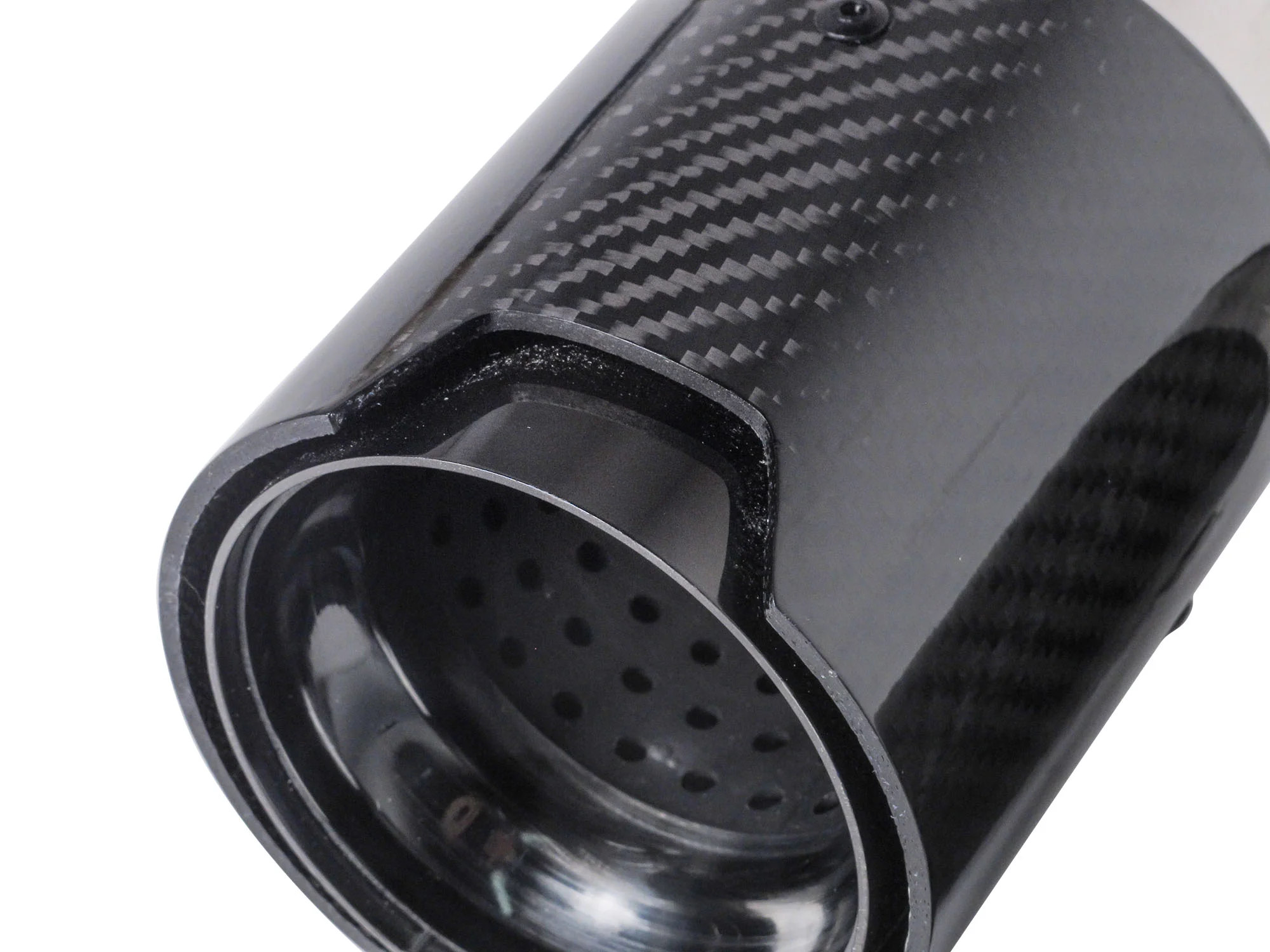 Inlet 3" to Outlet 3.86"Glossy Black Carbon Fiber Exhaust Tip Black 4pcs - Image 11