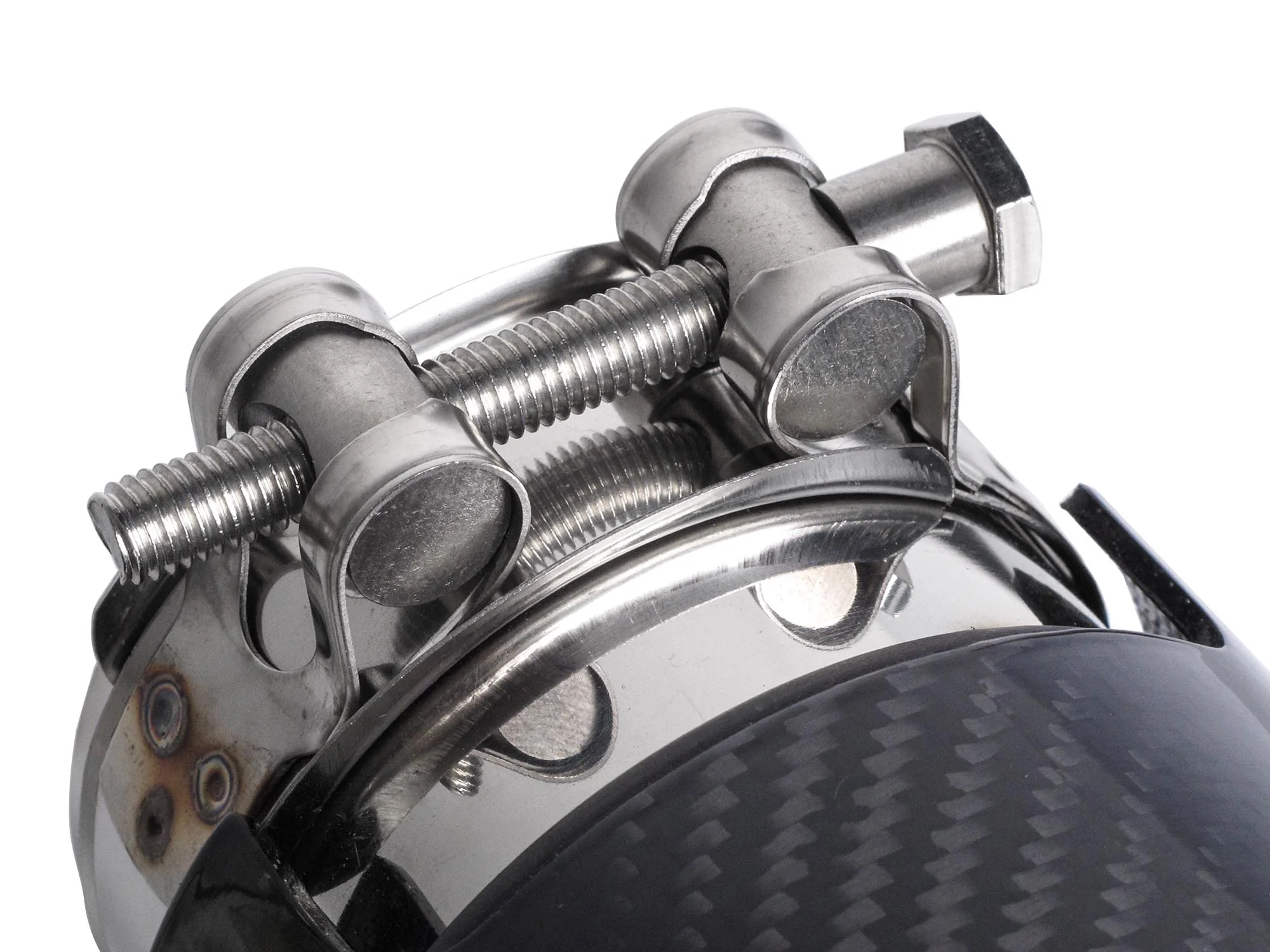 Inlet 3" to Outlet 3.86"Glossy Black Carbon Fiber Exhaust Tip Black 4pcs - Image 12