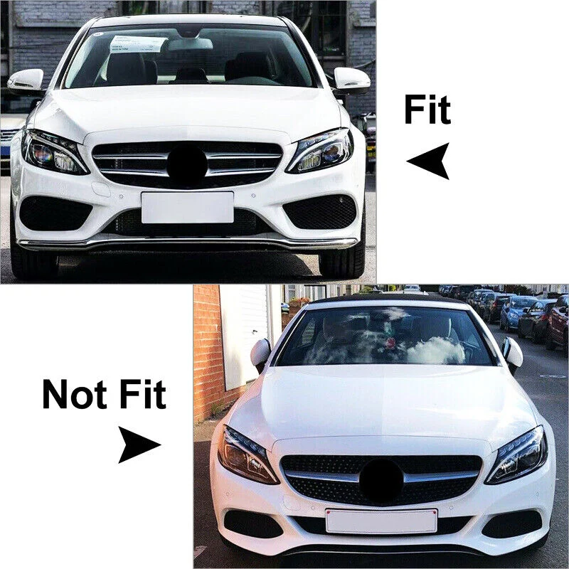 4pcs Front Fog Light Cover Grill Trims For Mercedes C-Class W205 C300 C43 AMG 2015-2018 - Image 2