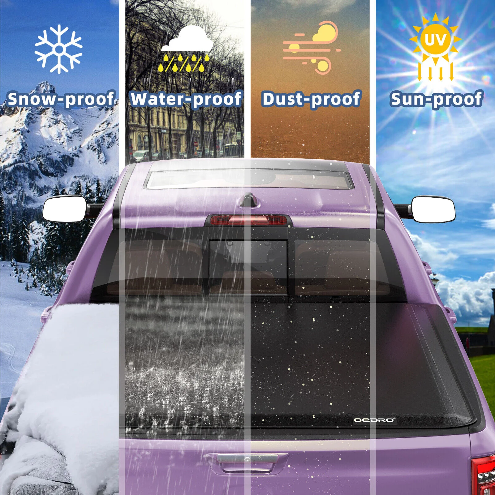 5.5FT Soft 3-Fold Tonneau Cover for 2022-2026 Toyota Tundra Truck Bed Snowproof - Image 4