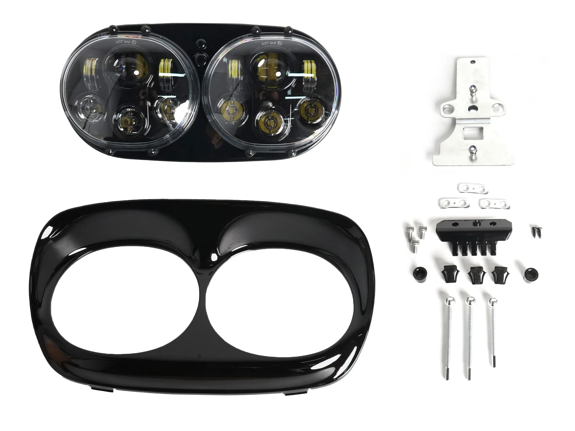 5.75" Dual LED Headlight Projector Fits For Harley Touring Road Glide 1998-2013 - Image 4