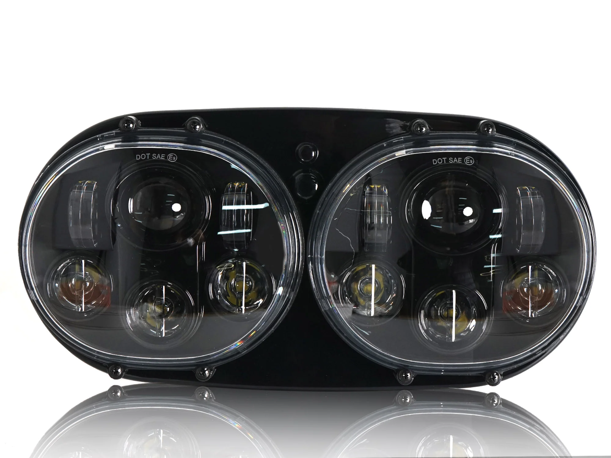 5.75" Dual LED Headlight Projector Fits For Harley Touring Road Glide 1998-2013 - Image 8