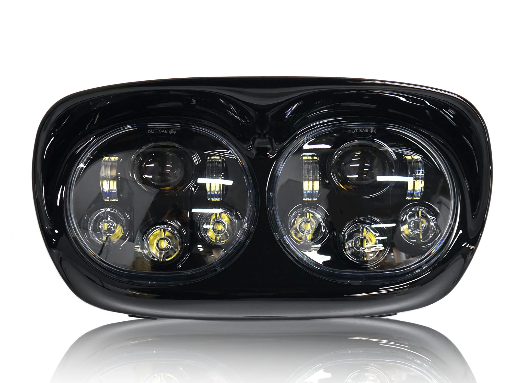 5.75" Dual LED Headlight Projector Fits For Harley Touring Road Glide 1998-2013 - Image 9