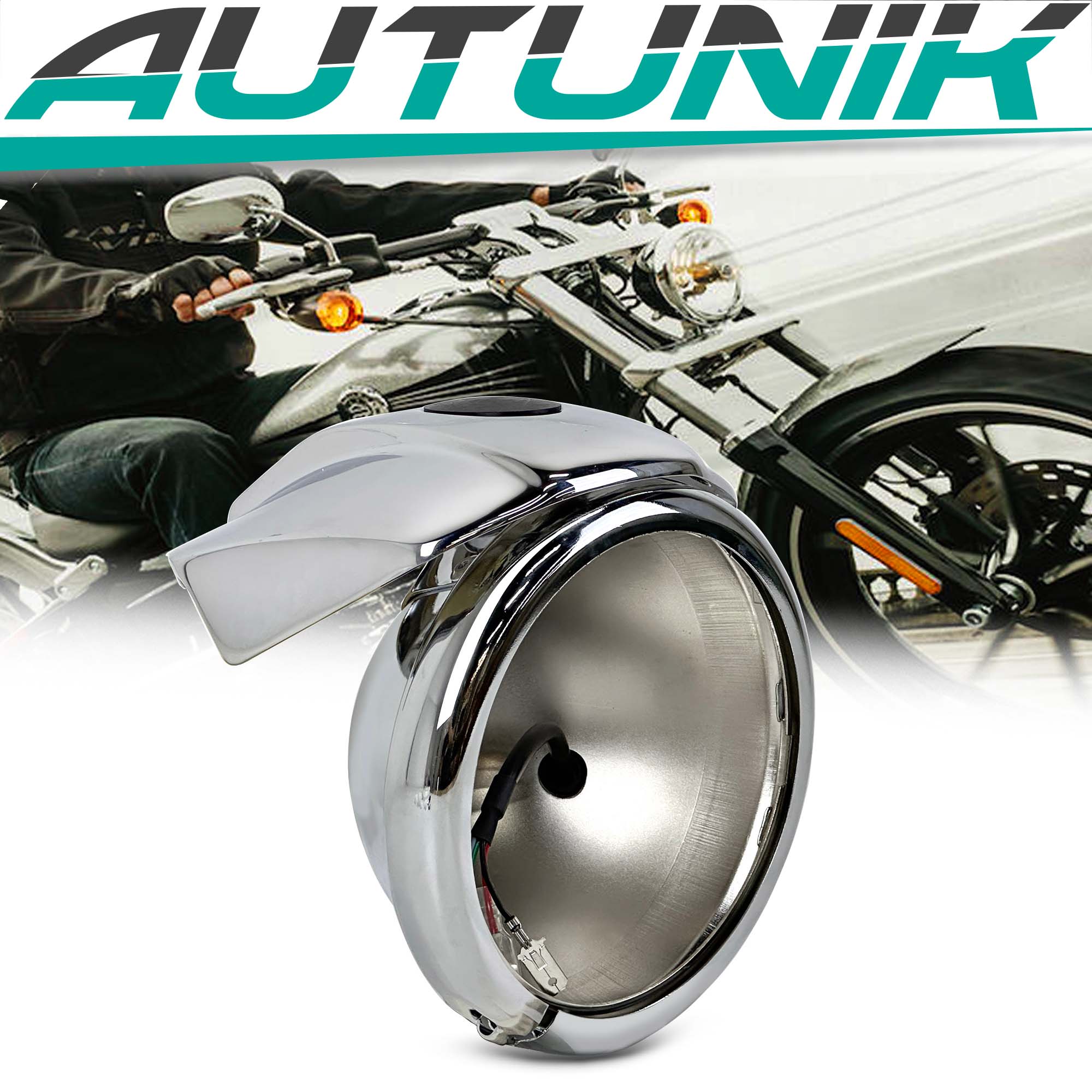 5.75" Headlight Housing Bucket Mount Bracket Fit For Harley Sportster XL883 1200 Chrome - Image 2