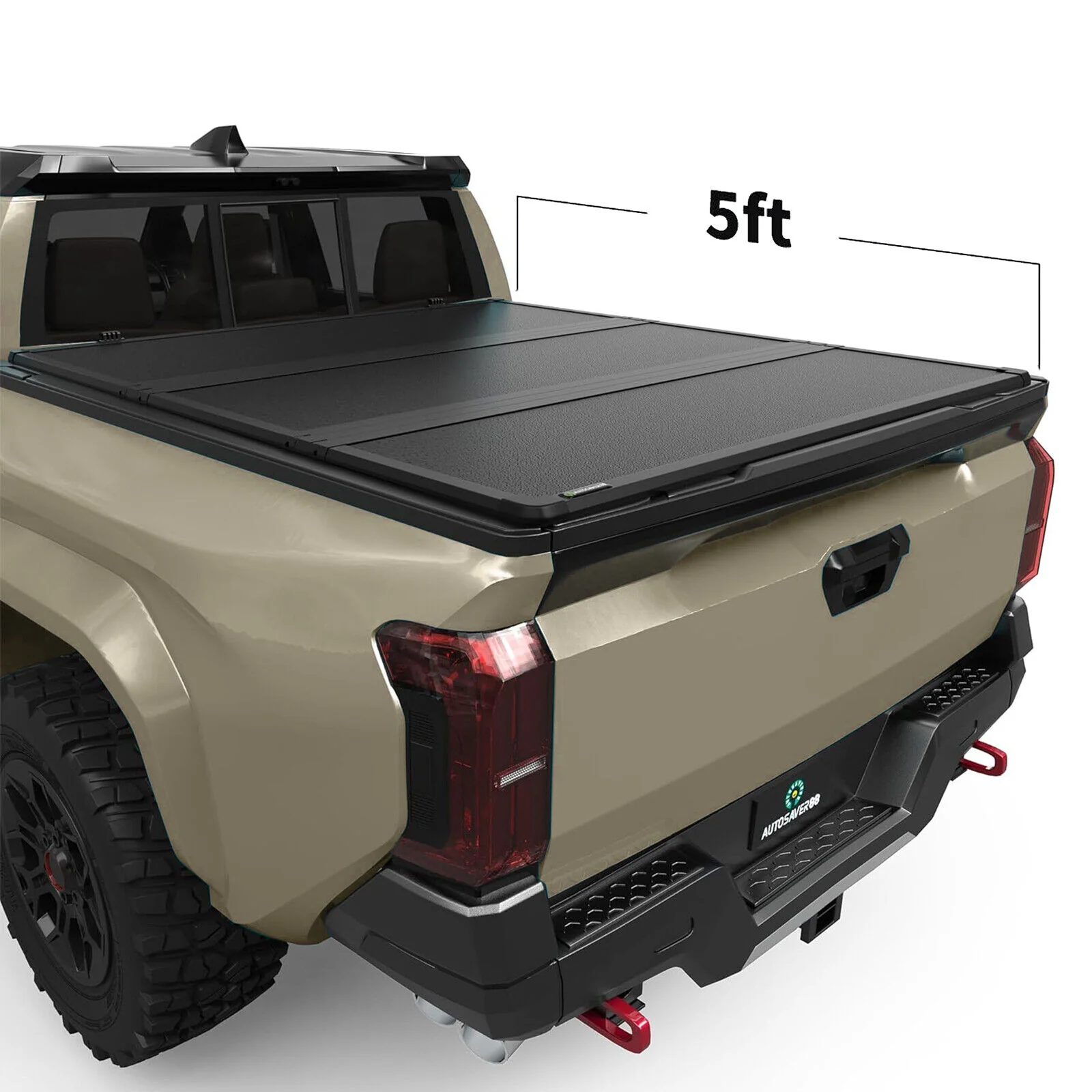 5FT FRP Hard Tri-Fold Tonneau Cover Truck Bed For 2024-2026 Toyota Tacoma Waterproof