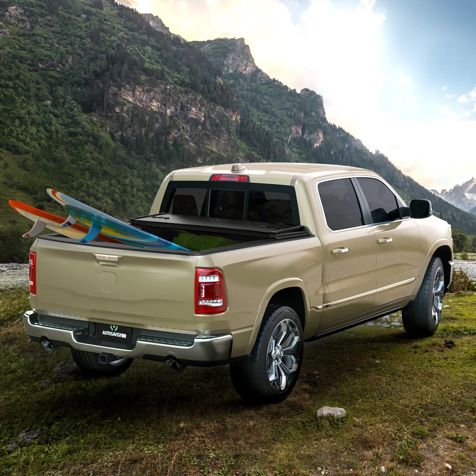 5FT FRP Hard Tri-Fold Tonneau Cover Truck Bed For 2024-2026 Toyota Tacoma Waterproof - Image 2