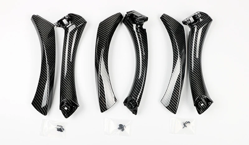6pcs Carbon Fiber Style Interior Door Handle Pull Panel Trim For BMW E90 E91 3 Series 328i 335i 2006-2011