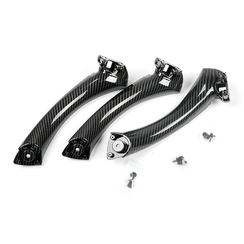 6pcs Carbon Fiber Style Interior Door Handle Pull Panel Trim For BMW E90 E91 3 Series 328i 335i 2006-2011 - Image 3