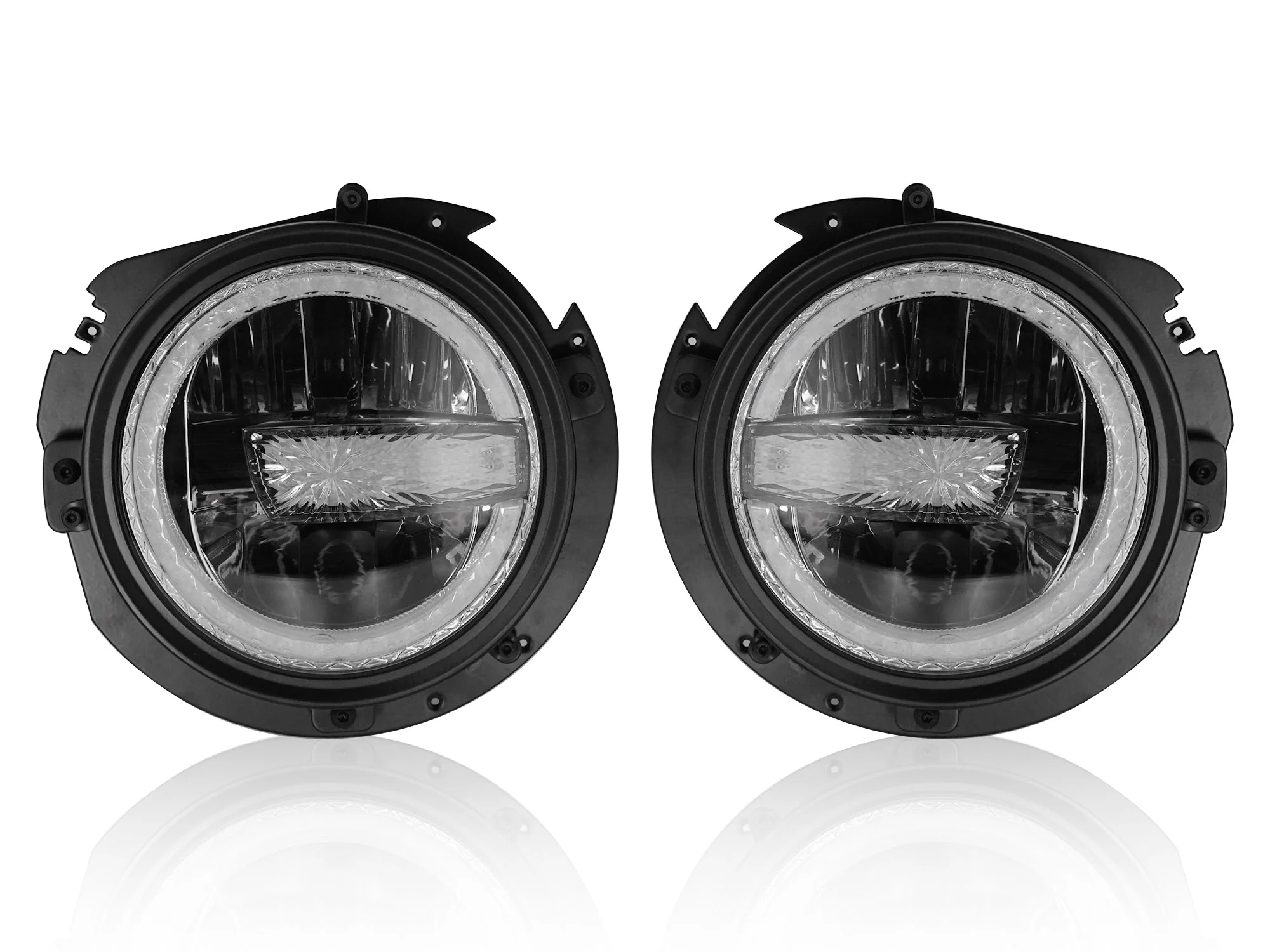 7'' LED Headlights w/Halo + 9'' Brackets for 2018-2024 Jeep Wrangler JL JLU Gladiator - Image 5