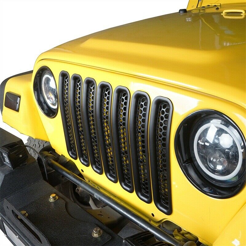 7PCS Front Grille Insert Mesh Grill Chip for Jeep Wrangler TJ 1997-2006 - Image 5
