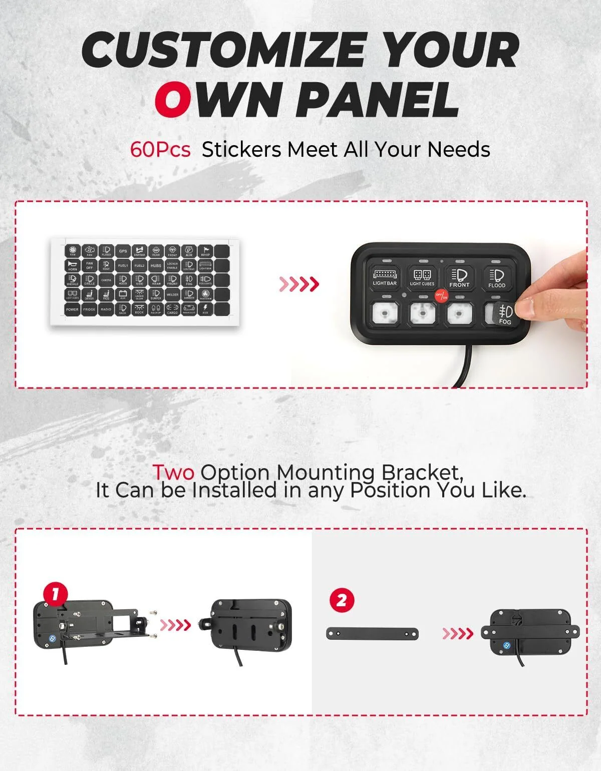 8 Gang Switch Panel LED Light Bar Electronic Relay System for UTV Boat - Image 6