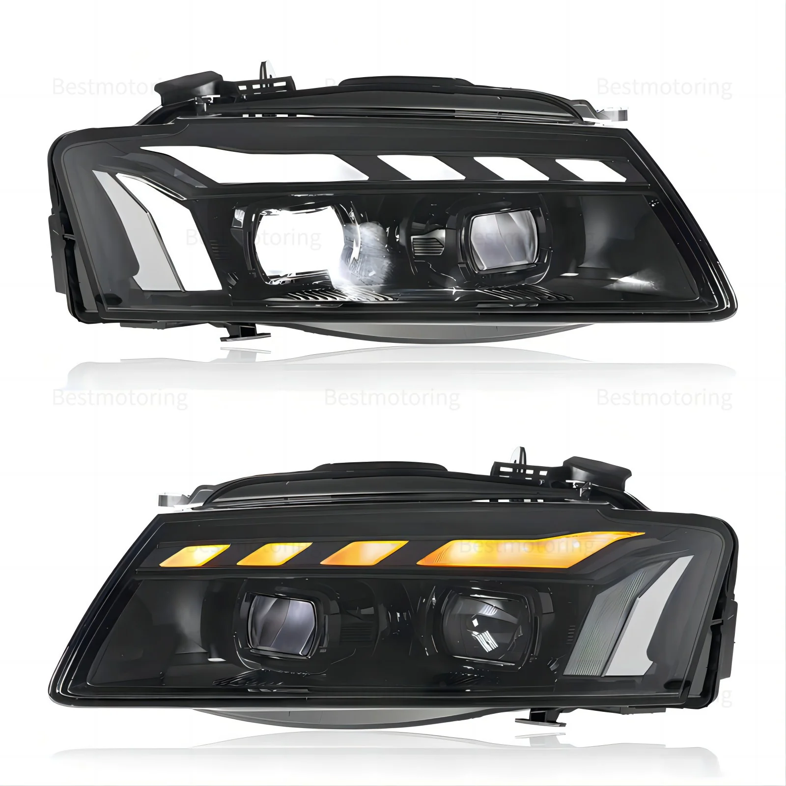 A Pair For Audi A5 B8 2008-2012 Upgraded LED Headlight Lamps Assembly W/ Turn Signal