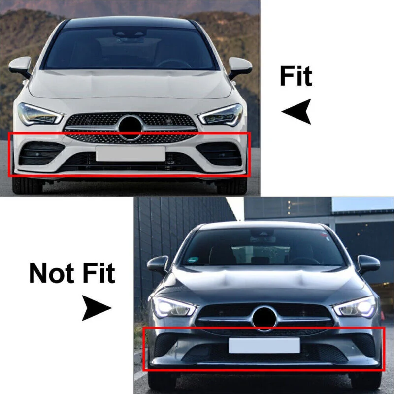 For 2020-2023 Mercedes CLA C118 AMG Sport Front Bumper Lip Splitter Canards Trim Glossy Black - Image 3