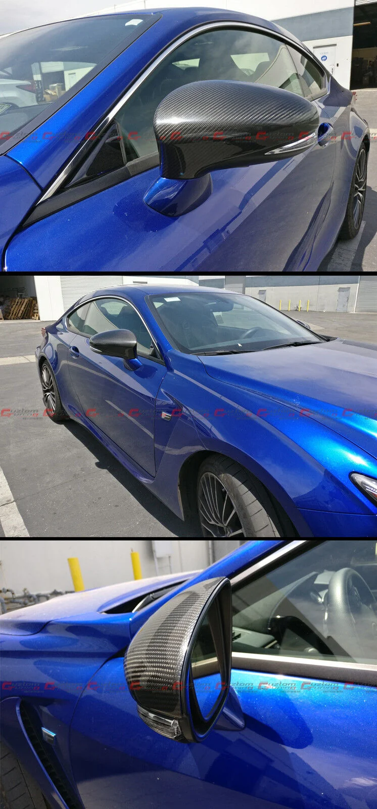 Add-On Real Carbon Fiber Mirror Cover Caps Replacement for Lexus IS ES GS LS CT RC 2013-2020 - Image 3